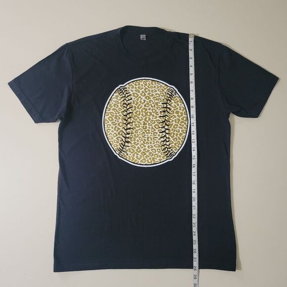 Next Level Apparel Crewneck Black Leopard Baseball Graphic Short Sleeve Tee - Picture 6 of 12